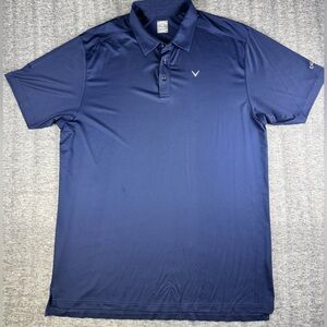 Mens Navy Blue Callaway Opti Dri Golf Performance Polo Size XLT (tall)